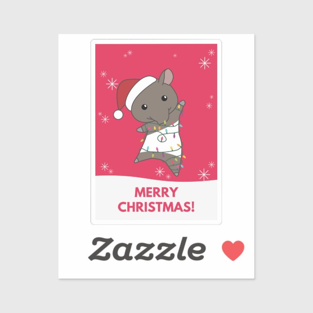 Tapir Christmas Tapire Winter Animals Sticker (Sheet)