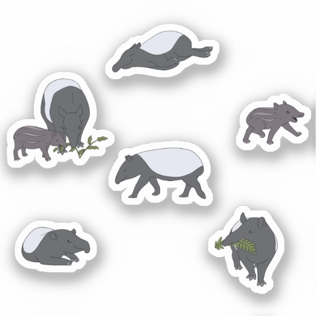 Tapir Family Dinner in Green (Front)