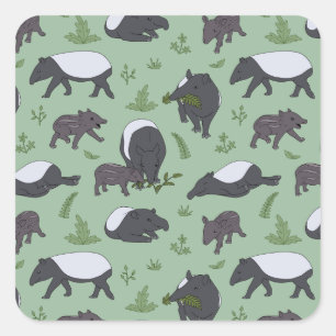 Tapir Family Dinner in Green Square Sticker
