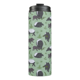 Tapir Family Dinner in Green Thermal Tumbler
