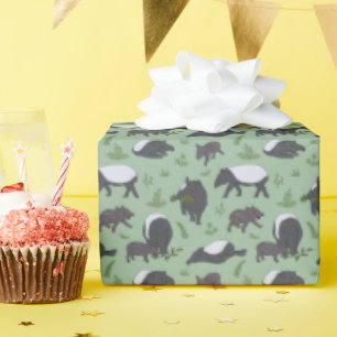 Tapir Family Dinner in Green Wrapping Paper