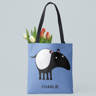 Tapir Personalised Name Tote Bag