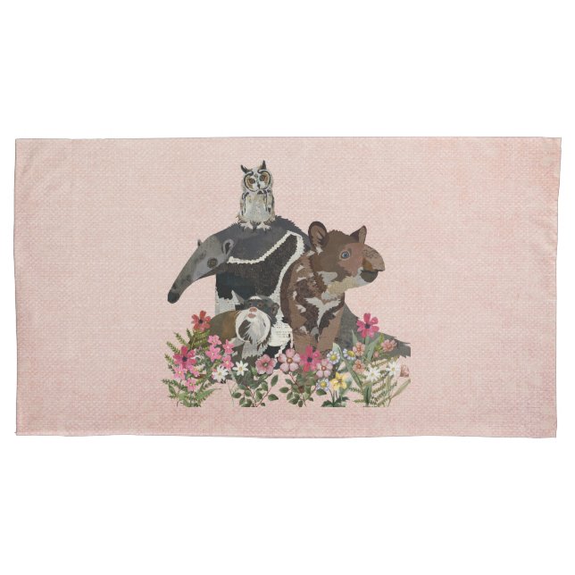 TAPIR, TAMANDUA, TAMARIN & OWL PILLOWCASE (Front)