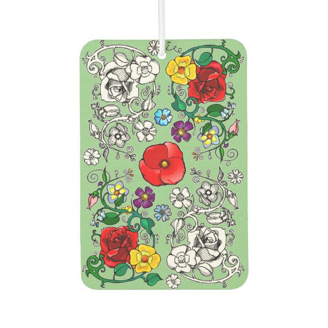 Tapis de fleurs au coquelicot car air freshener (Front)