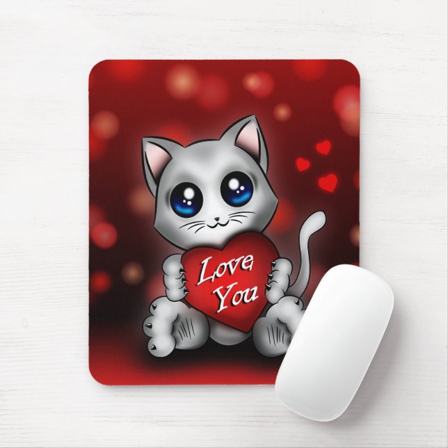 Tapis De Souris Le chaton t'aime Mouse Mat (With Mouse)