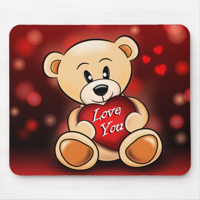 Tapis De Souris L'ourson t'aime Mouse Mat (Front)