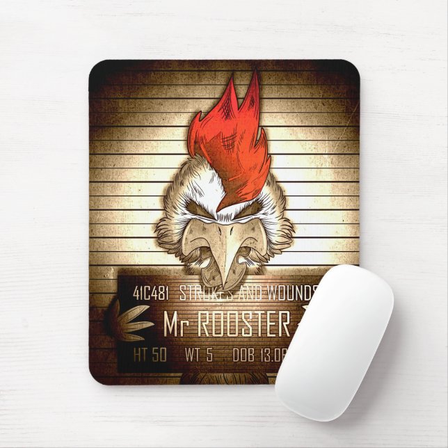 Tapis De Souris Mr Rooster Vintage Mouse Mat (With Mouse)