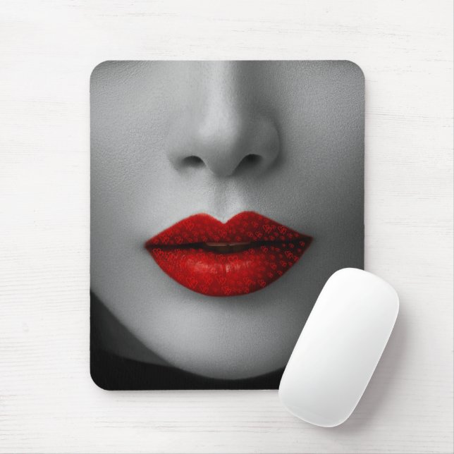 Tapis De Souris Red Lips Mouse Mat (With Mouse)
