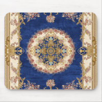 Tapis De Yoga motif bleu et doré