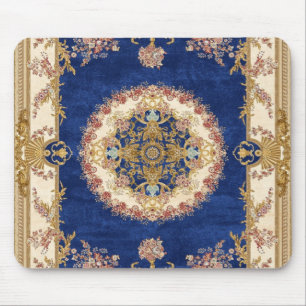Tapis De Yoga motif bleu et doré Mouse Mat