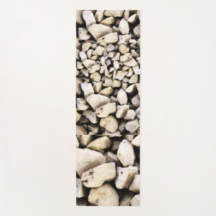 Tapis de yoga motif cailloux pierres naturelles mat