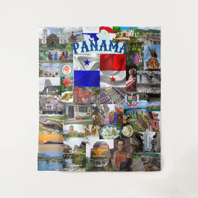 Tapiz Collage of Photos of Panama  Tapestry (Front)