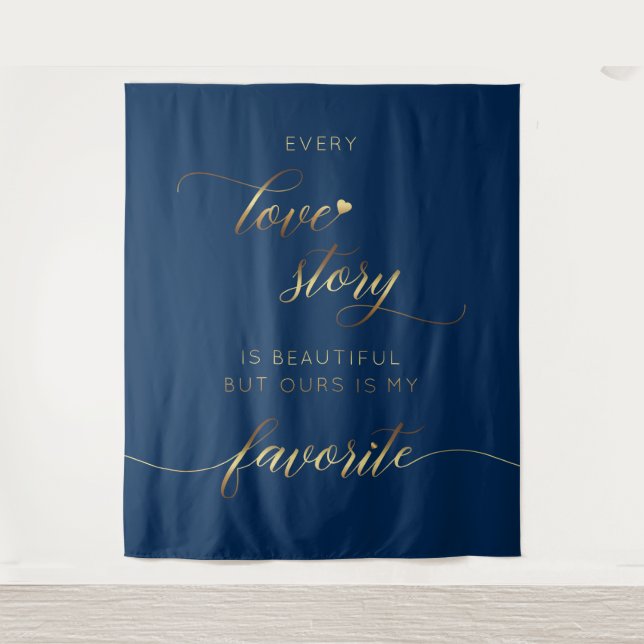 Tapiz Every Love Story Wedding Backdrop Tapestry (Front)