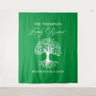 Tapiz Family reunion tree backdrop banner green Tapestry