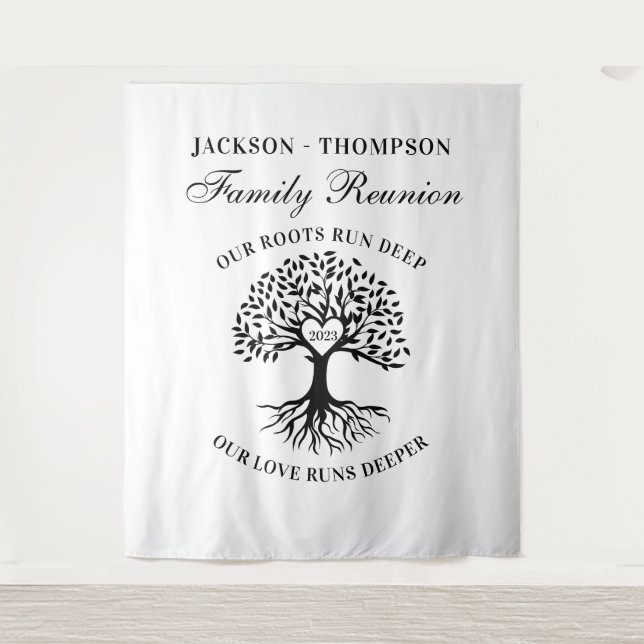 Tapiz Family reunion tree backdrop banner  Tapestry (Front)