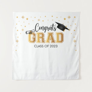 Tapiz Graduation backdrop banner Congrats GRAD Bac Tapestry