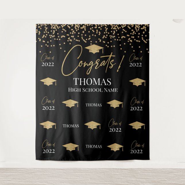 Tapiz Step and repeat Graduation Backdrop banner Tapestry (Front)