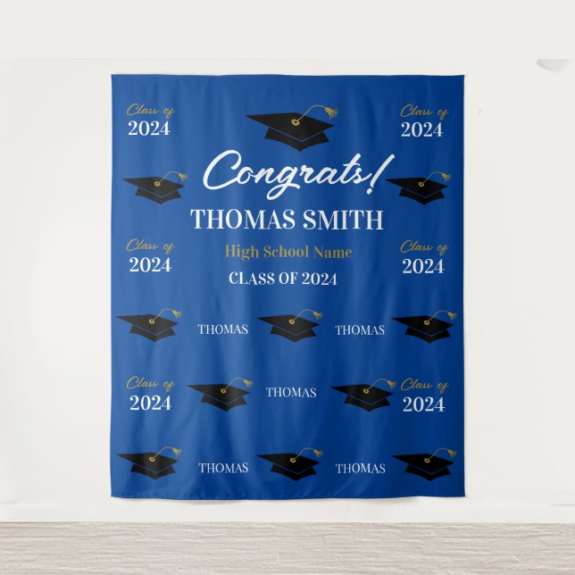 Tapiz Step and repeat Graduation Backdrop banner  Tapestry (Front)