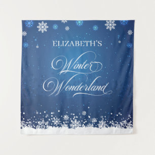 Tapiz Winter Wonderland backdrop banner photobooth Tapestry