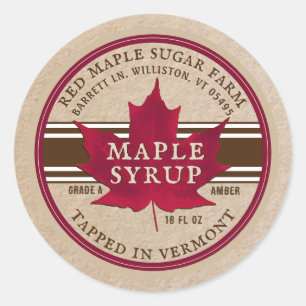 Tapped in Vermont Maple Syrup Label on Kraft
