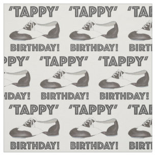 Tappy Birthday Dance Shoe Tapdance Black White Fabric