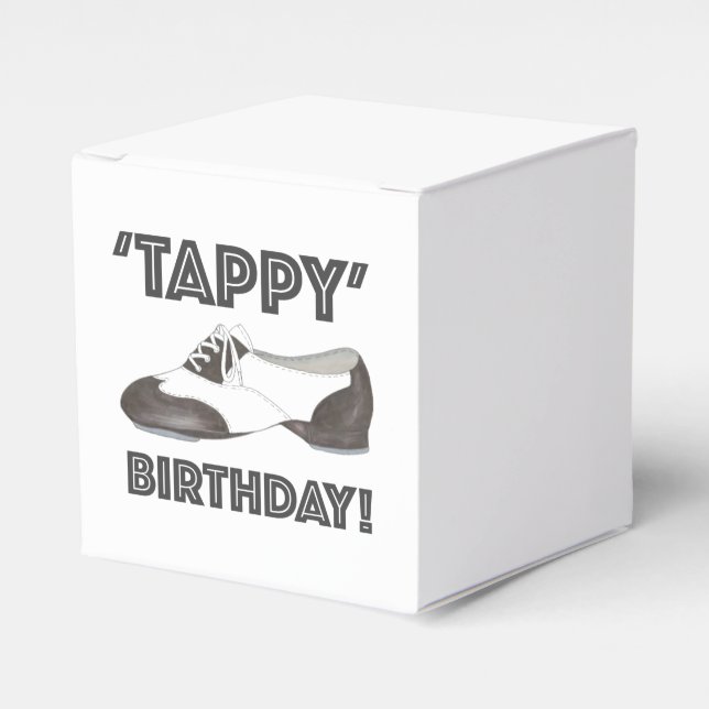 Tappy Happy Birthday Dance Teacher Tap Shoe Favour Box (Front Side)