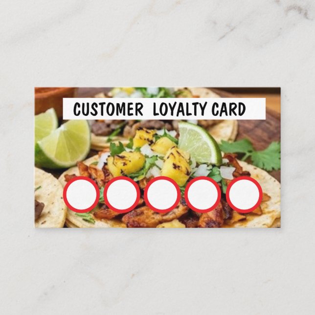 TAQUERIA - CUSTOMER  LOYALTY CARD  (Front)