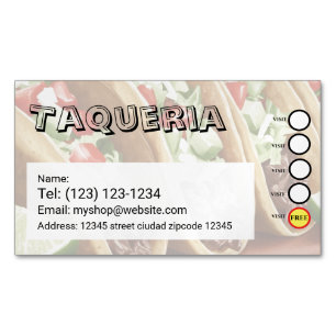 TAQUERIA services editable business card