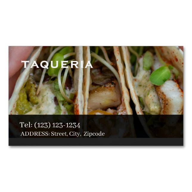 taqueria services editable   business card (Front)