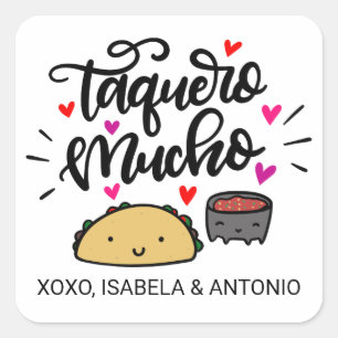 Taquero Mucho, personalised Square Sticker