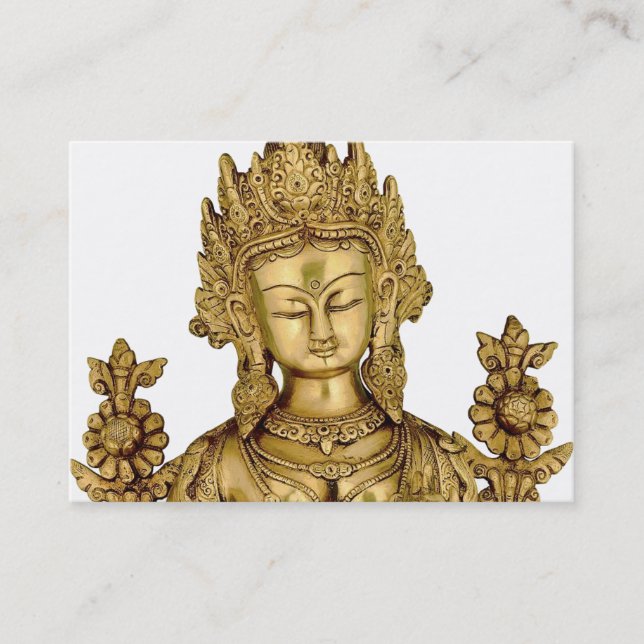 Tara Buddha Buddhist Goddess Yoga Tibet Art Peace Business Card (Front)