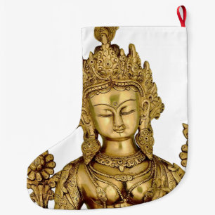 Tara Buddha Buddhist Goddess Yoga Tibet Art Peace Large Christmas Stocking