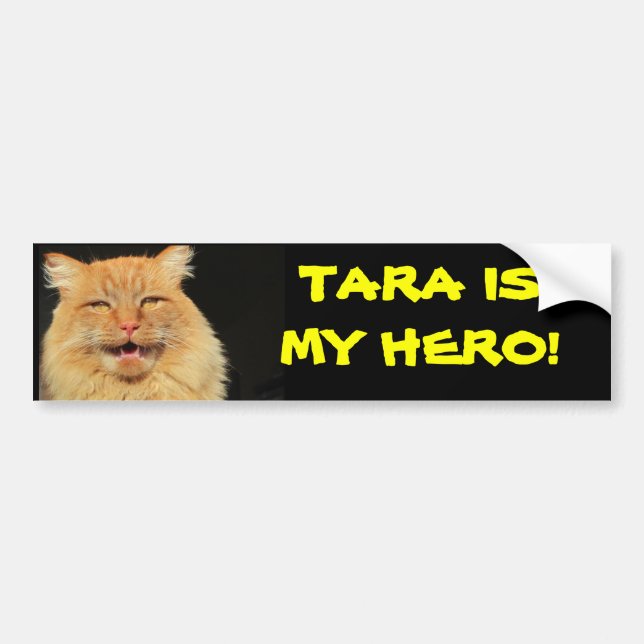 Tara Cat is My Hero Bumper Sticker (Front)