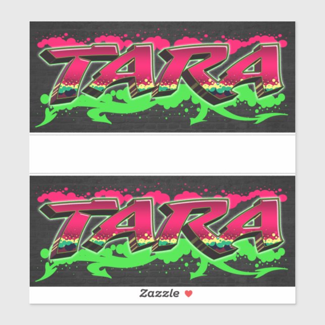 Tara First Name Graffiti Sticker (Sheet)