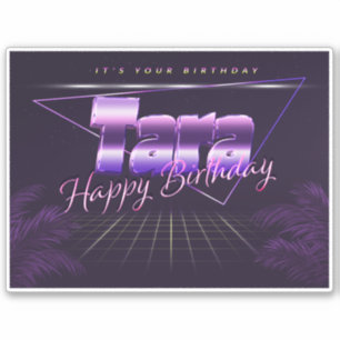 Tara Name First name lila retro Sticker Birthday