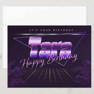 Tara Name Vorname lila retro Karte Geburtstag Card