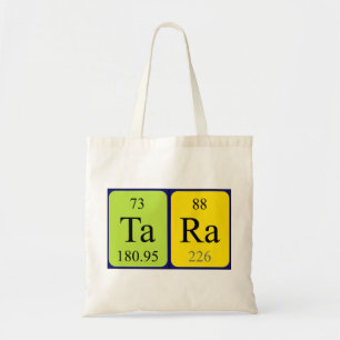 Tara periodic table name tote bag