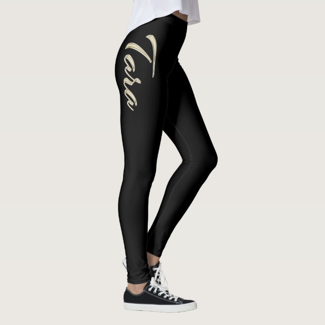 Tara white gold Handwriting trousers Leggings (Right)