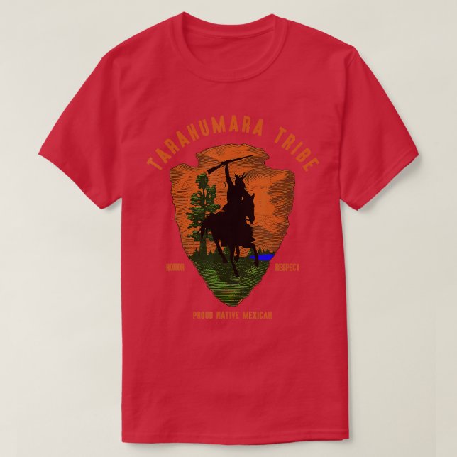 Tarahumara Tribe Native Mexican Indian Proud Retro T-Shirt (Design Front)