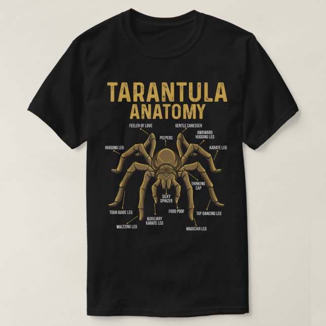 Tarantula Anatomy  Spider Arthropod Arachnid Arach T-Shirt (Design Front)