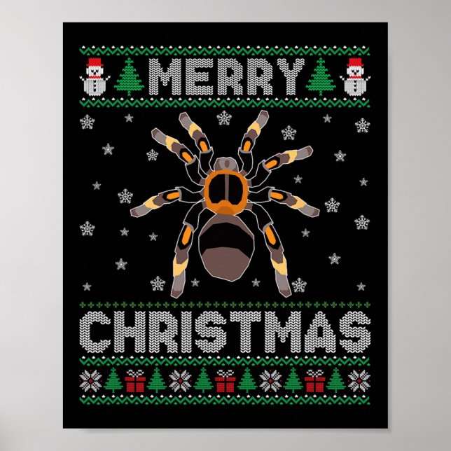 Tarantula Animal Men Women Kids Ugly Christmas Swe Poster (Front)