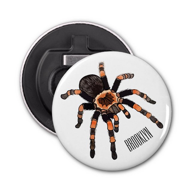 Tarantula cartoon illustration bottle opener (Front)