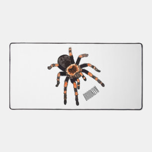 Tarantula cartoon illustration desk mat