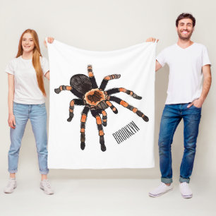 Tarantula cartoon illustration fleece blanket