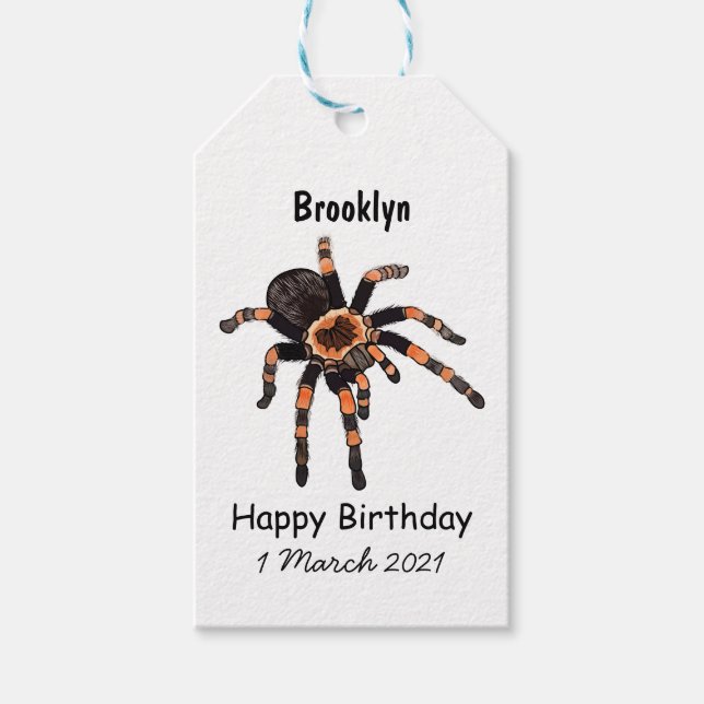 Tarantula cartoon illustration gift tags (Front)