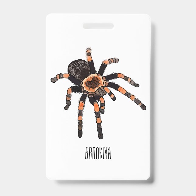 Tarantula cartoon illustration ID badge (Front)