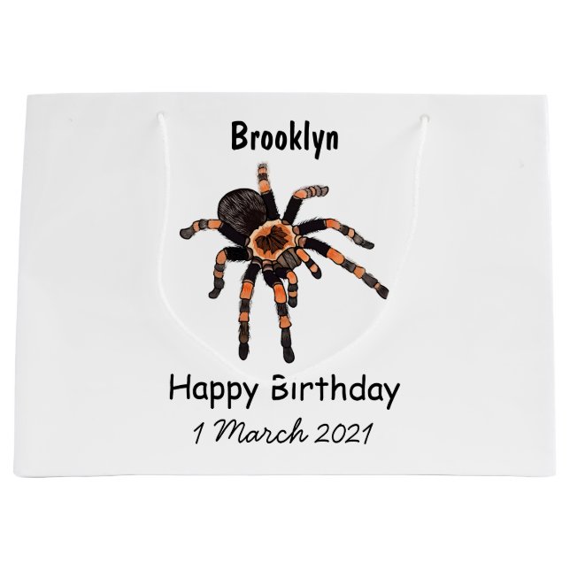 Tarantula cartoon illustration large gift bag (Front)