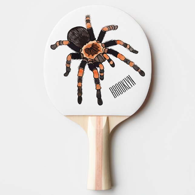 Tarantula cartoon illustration ping pong paddle (Front)