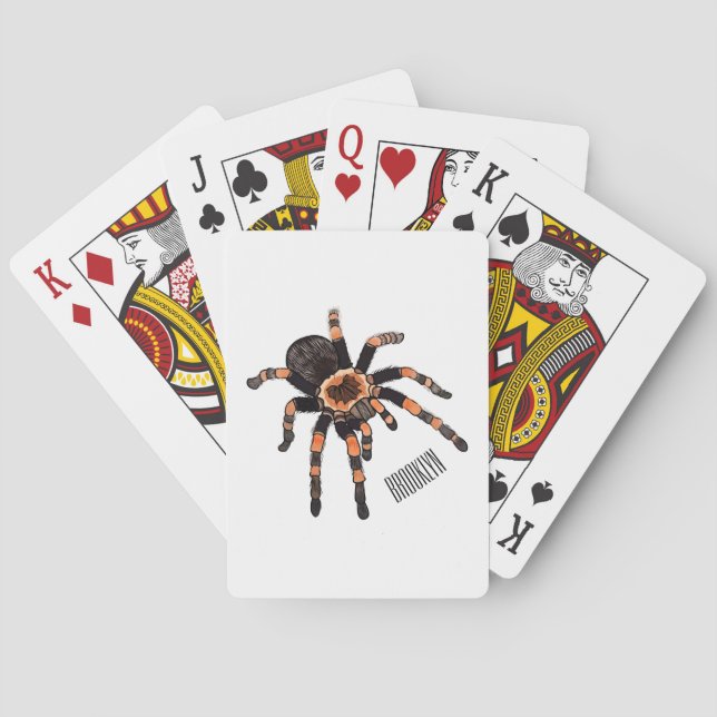 Tarantula cartoon illustration playing cards (Back)