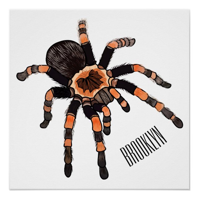 Tarantula cartoon illustration poster (Front)
